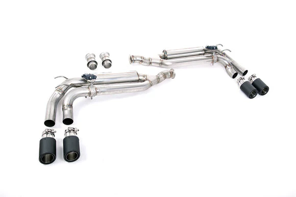 2 V-Class Milltek Valved Cat-Back Exhaust System (Carbon Jet-90 Trims) - Mercedes Benz / 4.0 Bi-Turbo V8 / W463 / G-Class
