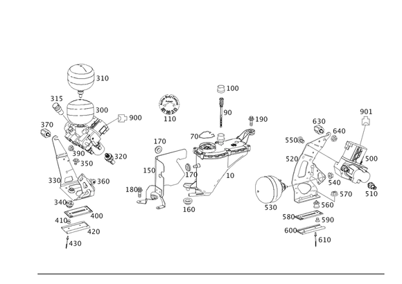 56 V-Class Mercedes Active Suspension Fluid Reservoir - Genuine Mercedes 231320001428